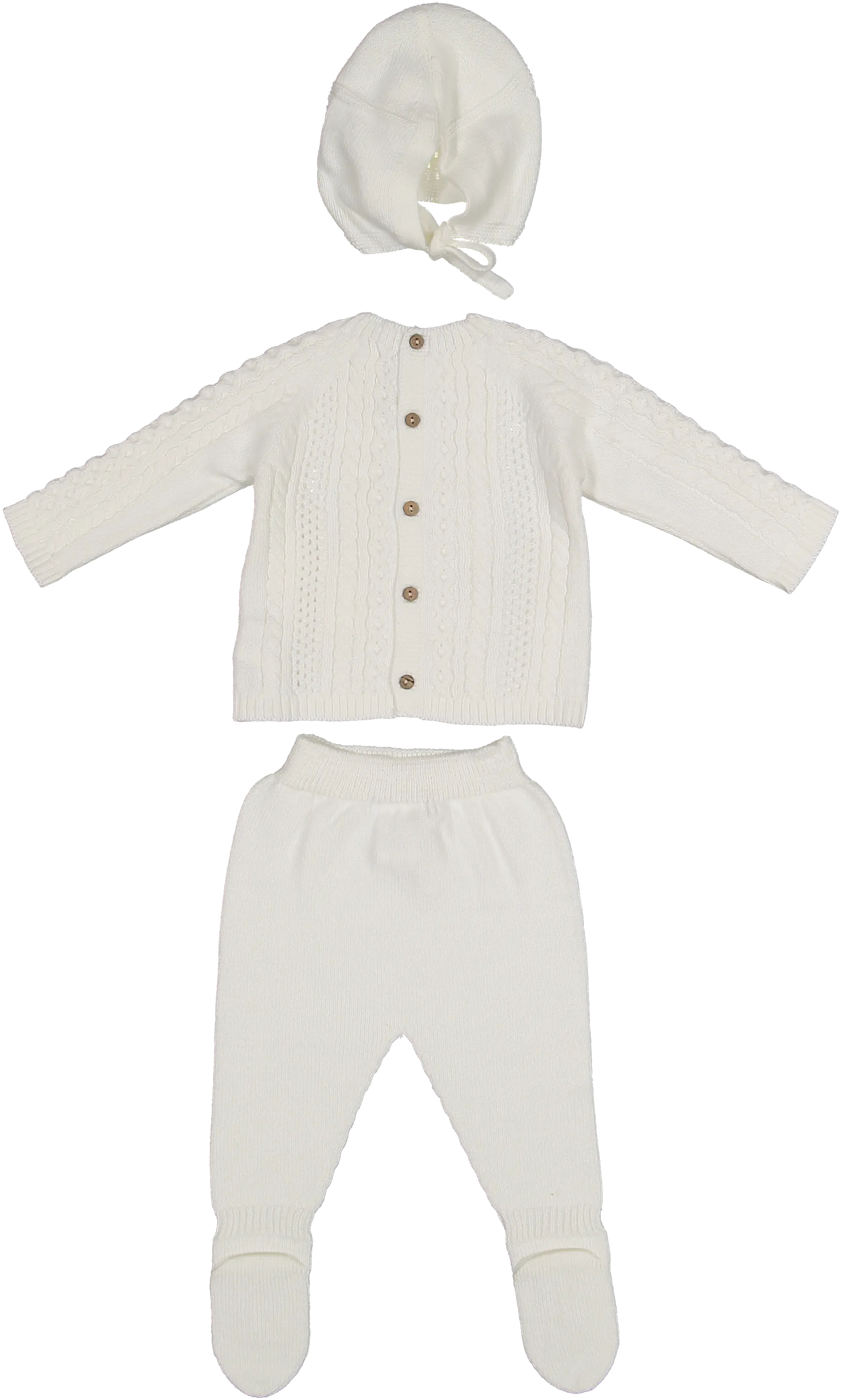 004-10207-SWEATER SET & BONNET-MARFIL