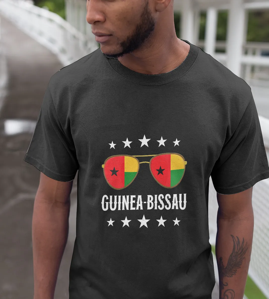 1sttheworld T-Shirt - Guinea Bissau Sunglasses T-Shirt Black A35