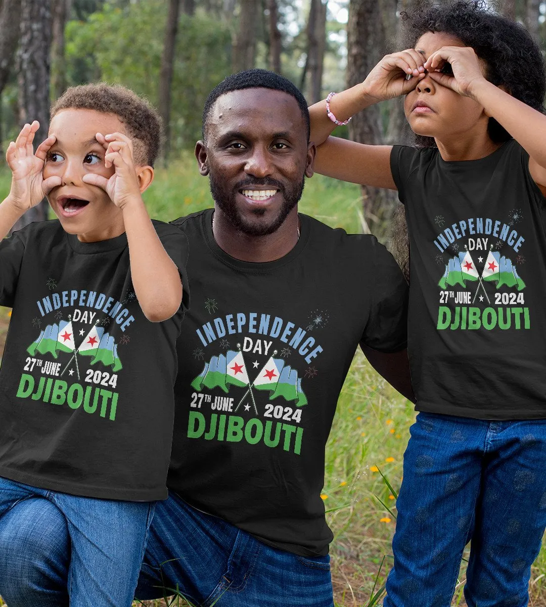 1sttheworld T-Shirt - Happy Independence Day Djibouti T-Shirt Black A35