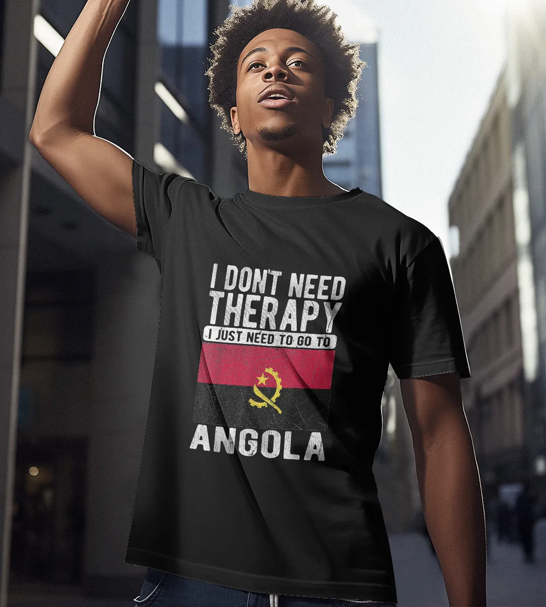 1sttheworld T-Shirt - I Don't Need Therapy I Just Need To Go To Angola T-Shirt Black A35