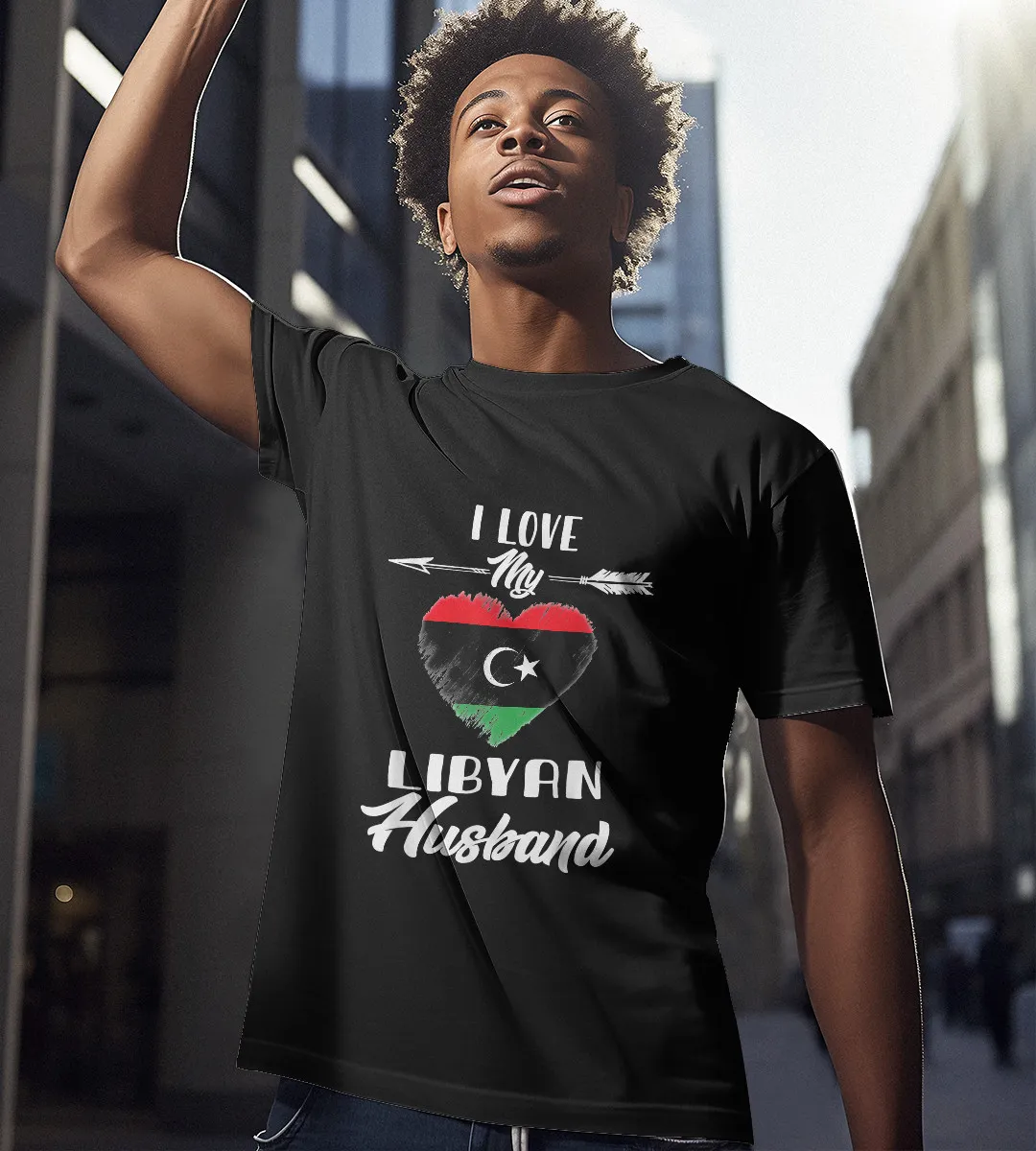 1sttheworld T-Shirt - I Love My Libyan Husband T-Shirt Black A35