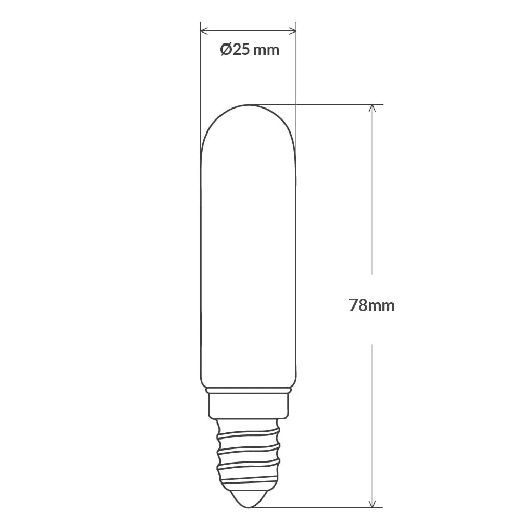 4W Tubular LED Bulb E12 Clear in Warm White