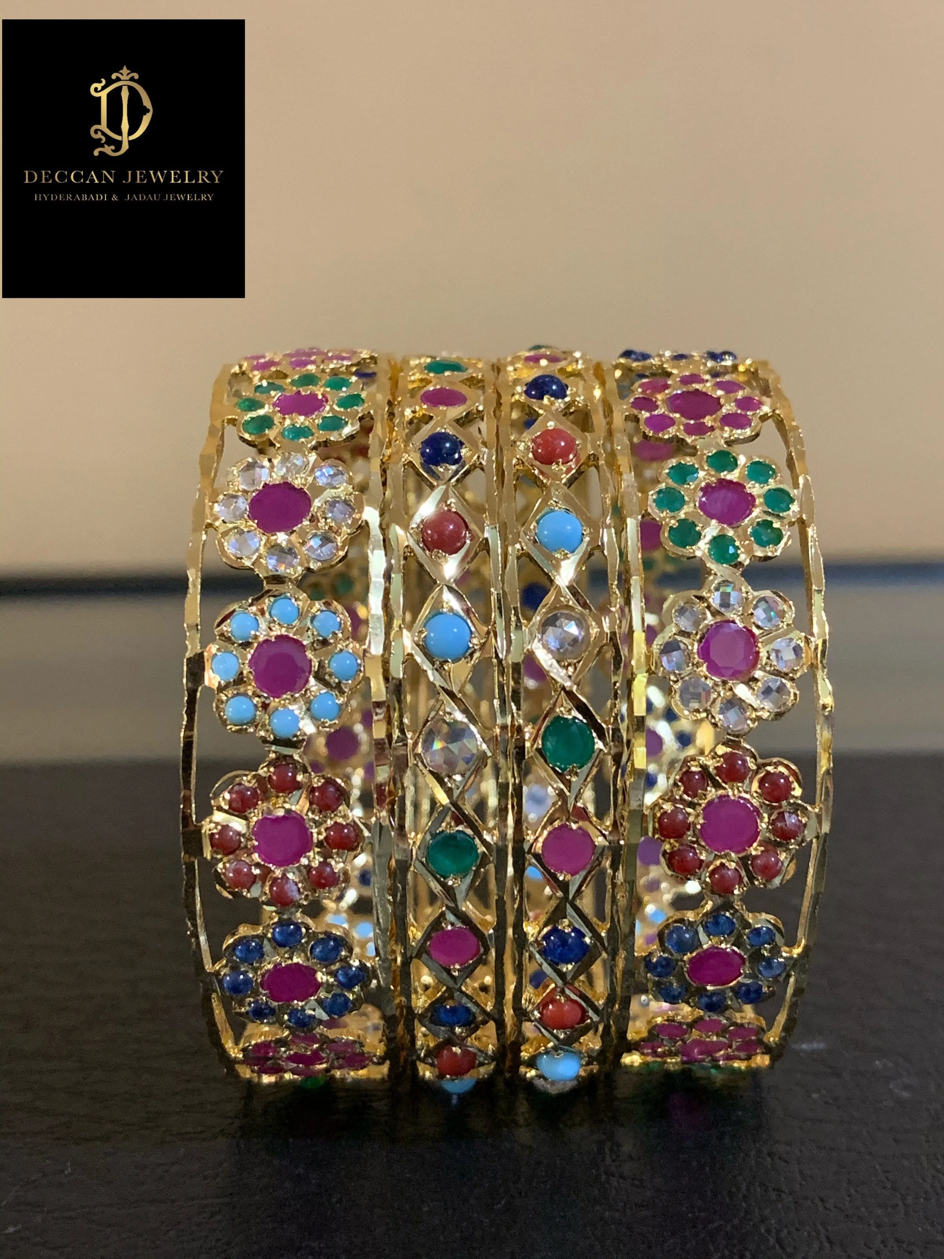 B136 Indu Navratan Bangles ( SHIPS IN 4 WEEKS )