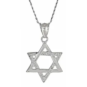 Better Jewelry Large .925 Sterling Silver Magen David Jewish Star of David Pendant w. Chain