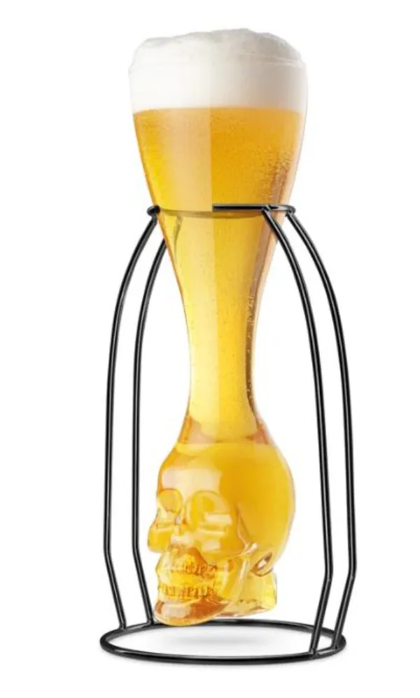 Brainfreeze Skull Glass With Skeletal Frame