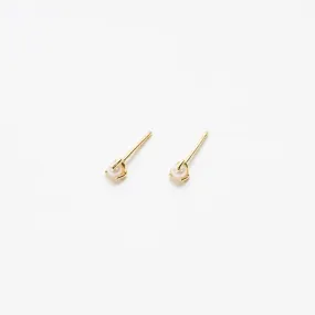 Gold Vermeil Prong Set Pearl Studs