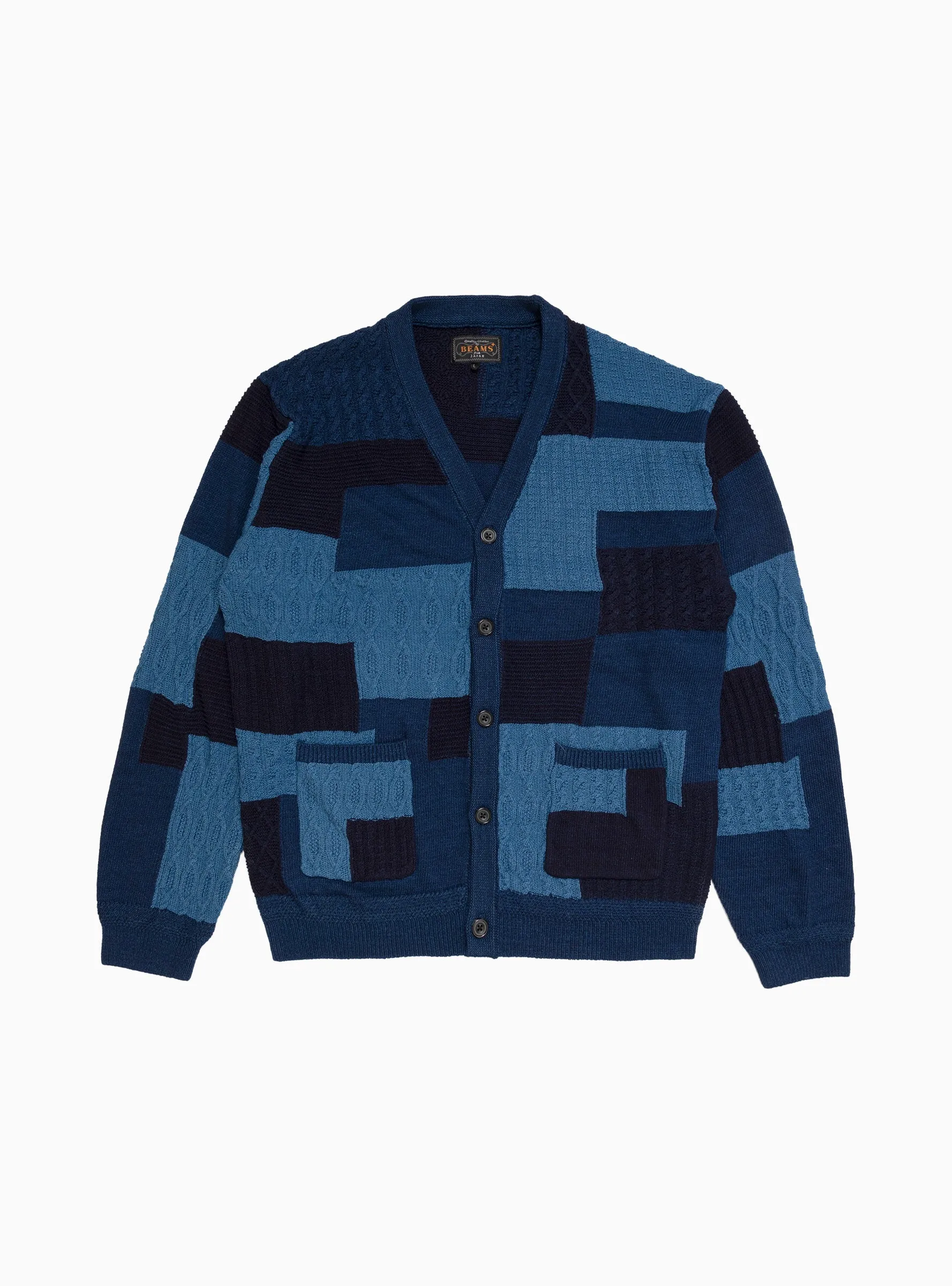 Indigo Patchwork Cardigan Indigo