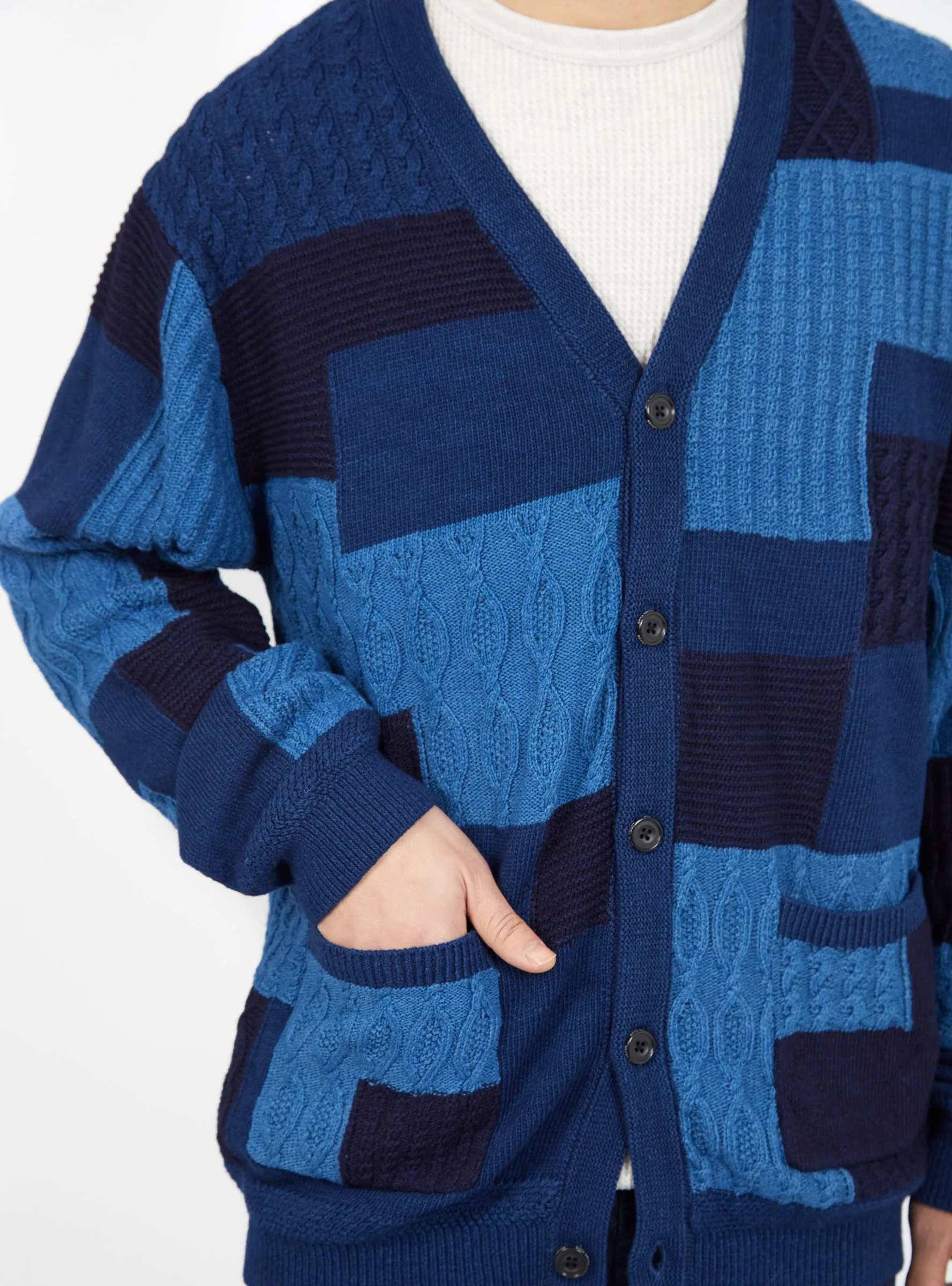 Indigo Patchwork Cardigan Indigo