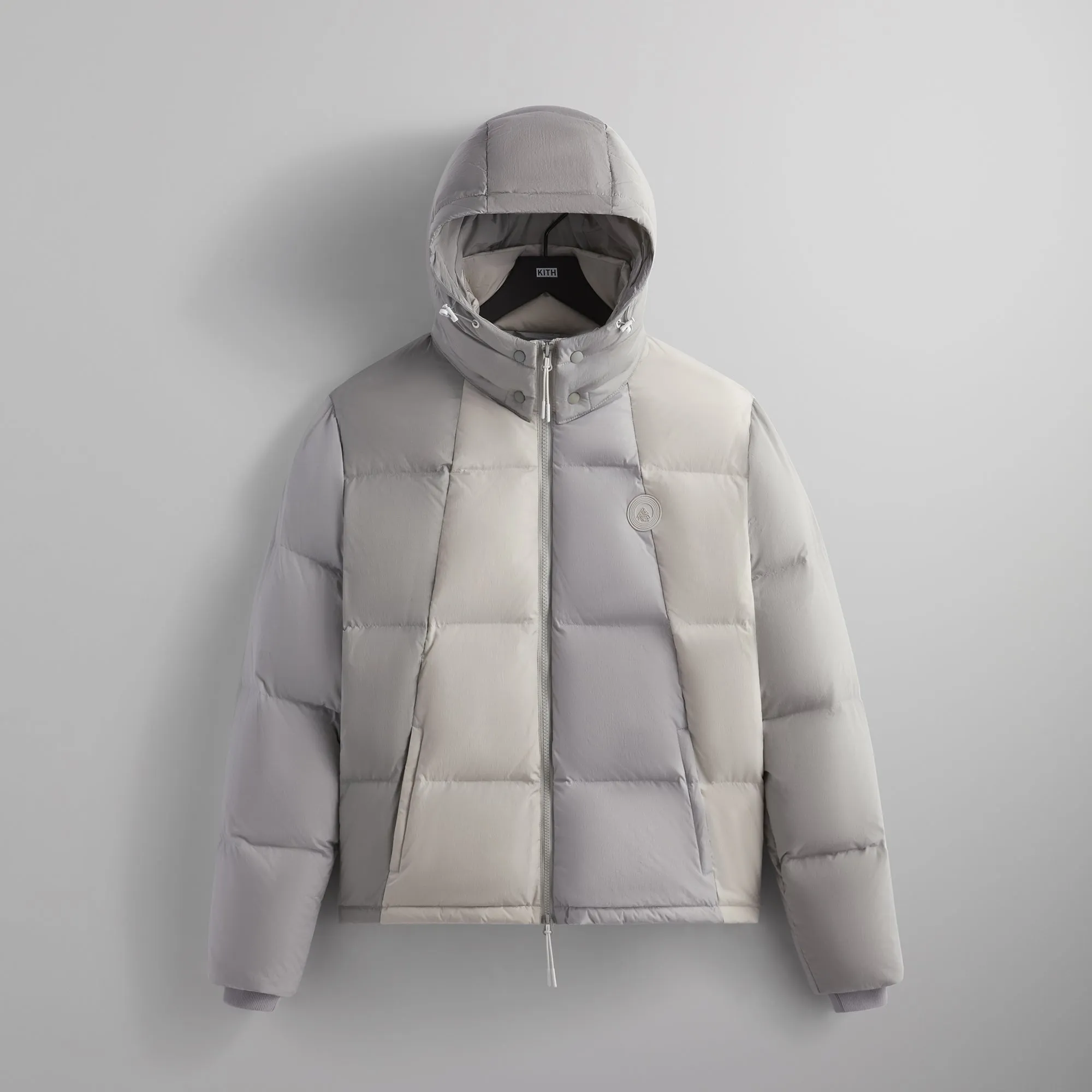 Kith Color-Blocked Wrinkle Nylon Midi Puffer - Rocket