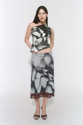 MARIA SKIRT - FEATHER PRINT