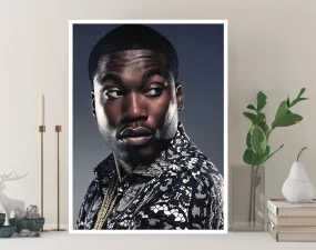 Meek Mill Canvas, Hip Hop Poster, Rap Art, Music Canvas, Print Art, Gift Poster, Home Decor, Canvas Print, Gift for him, Gift for her