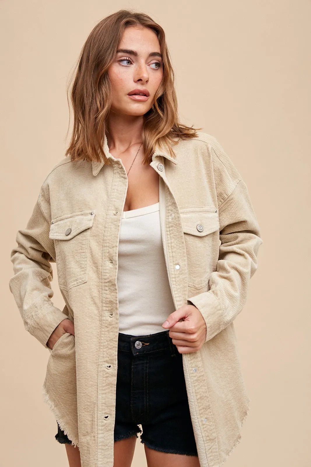 Mountain Views Corduroy Jacket in Oatmeal