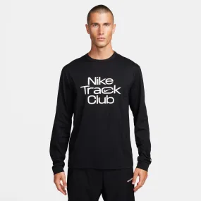 Nike Men's Dri-FIT Track Club Long Sleeve Black / Summit White