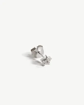 Pave Single Star Stud Earring