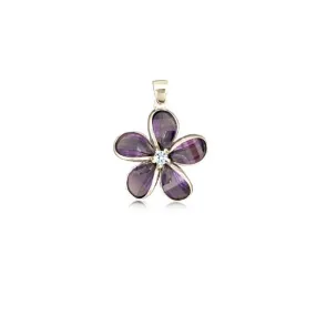 Plumeria Amethyst Pendant