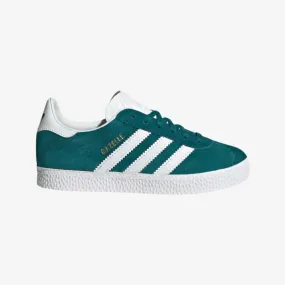 preschool adidas gazelle (teal/white/gold)