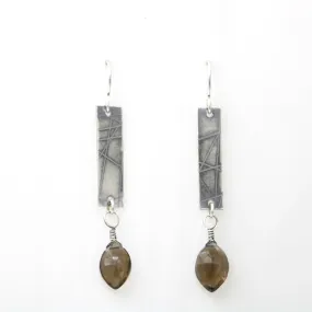 Smokey Topaz Strip Earrings