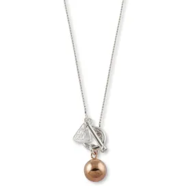 Von Treskow Box chain necklace with Rose Gold ball charm