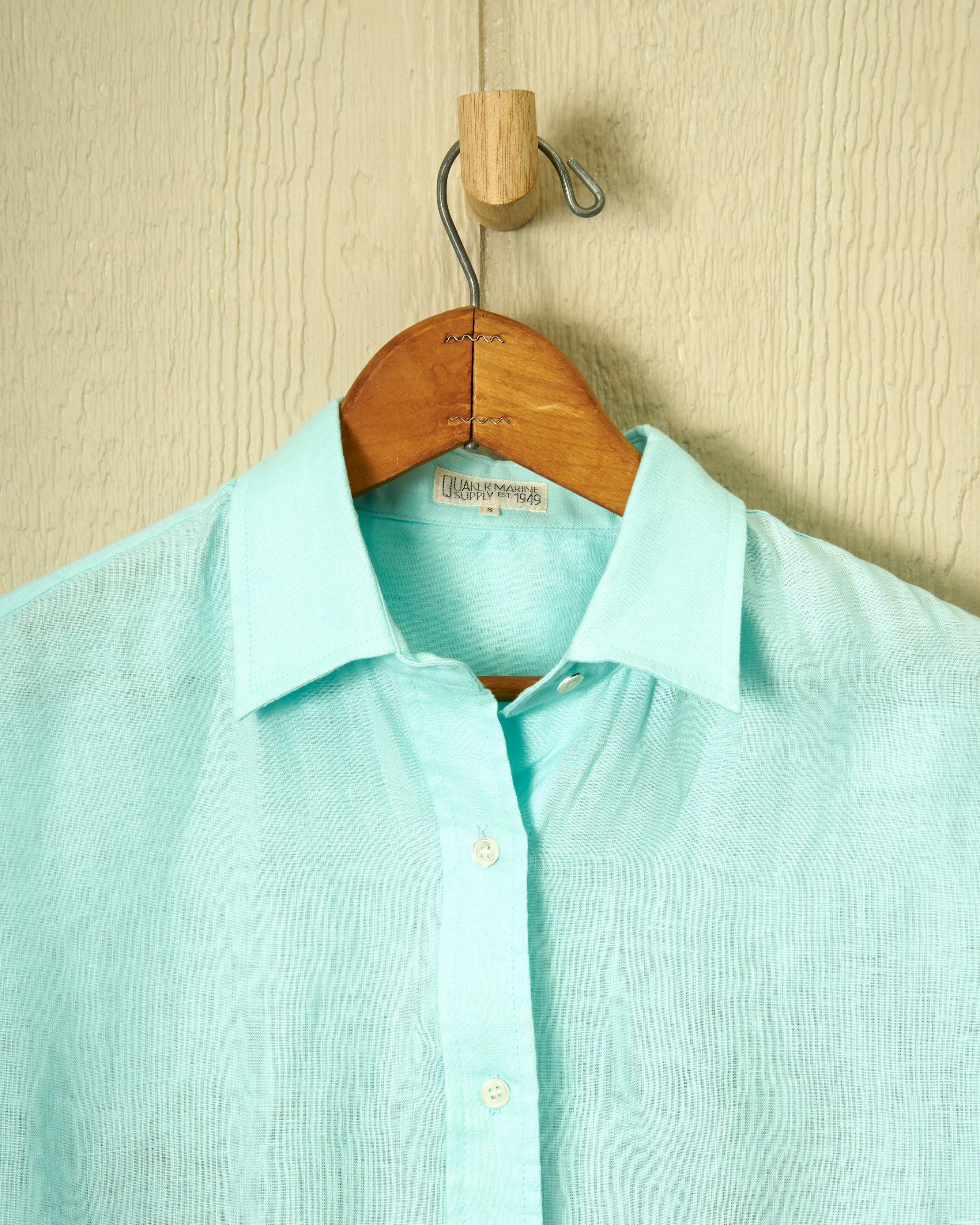 Women's Linen Shirt in Seafoam